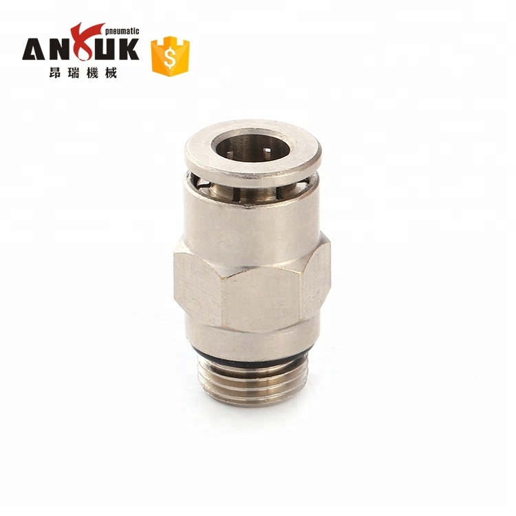 Wholesale One Touch Silver Metal Pneumatic Pipe Connectors Metal One Touch Fitting Pneumatic Fittings Tube